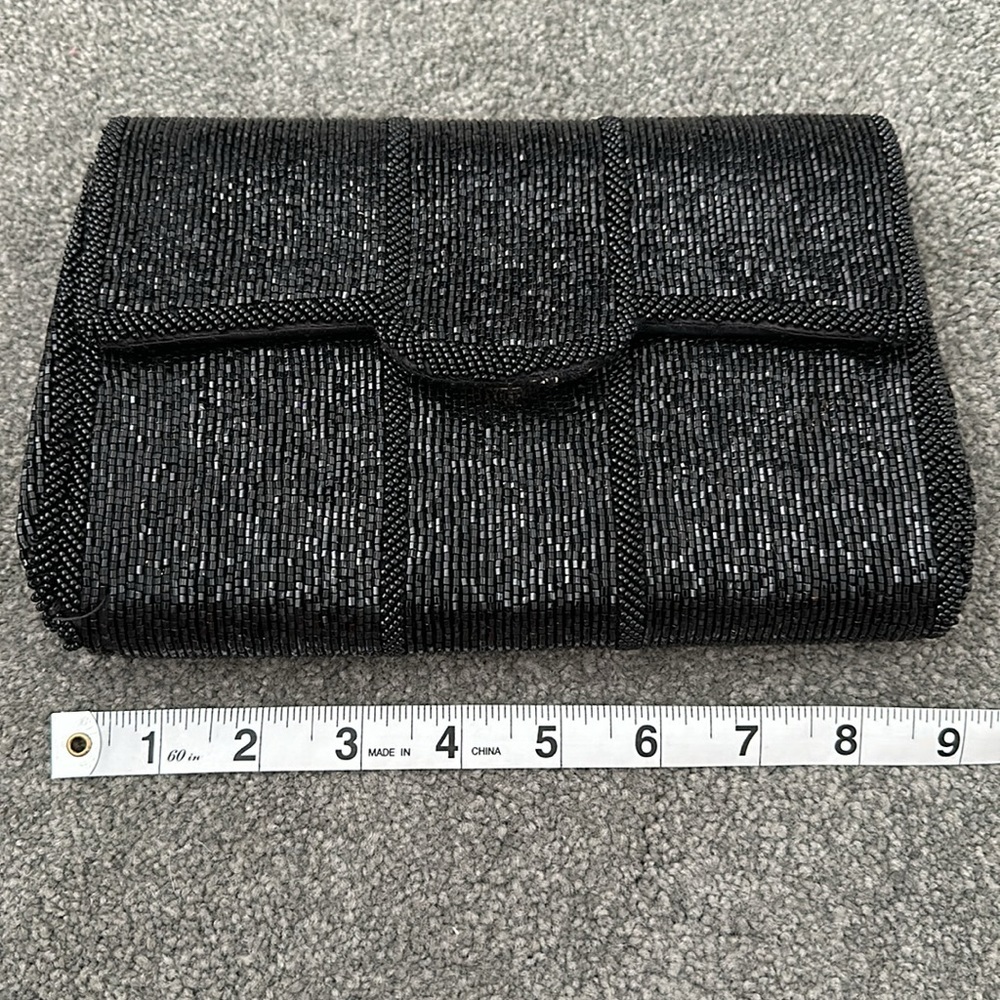 Vintage Walborg black beaded clutch - Picture 2 of 7